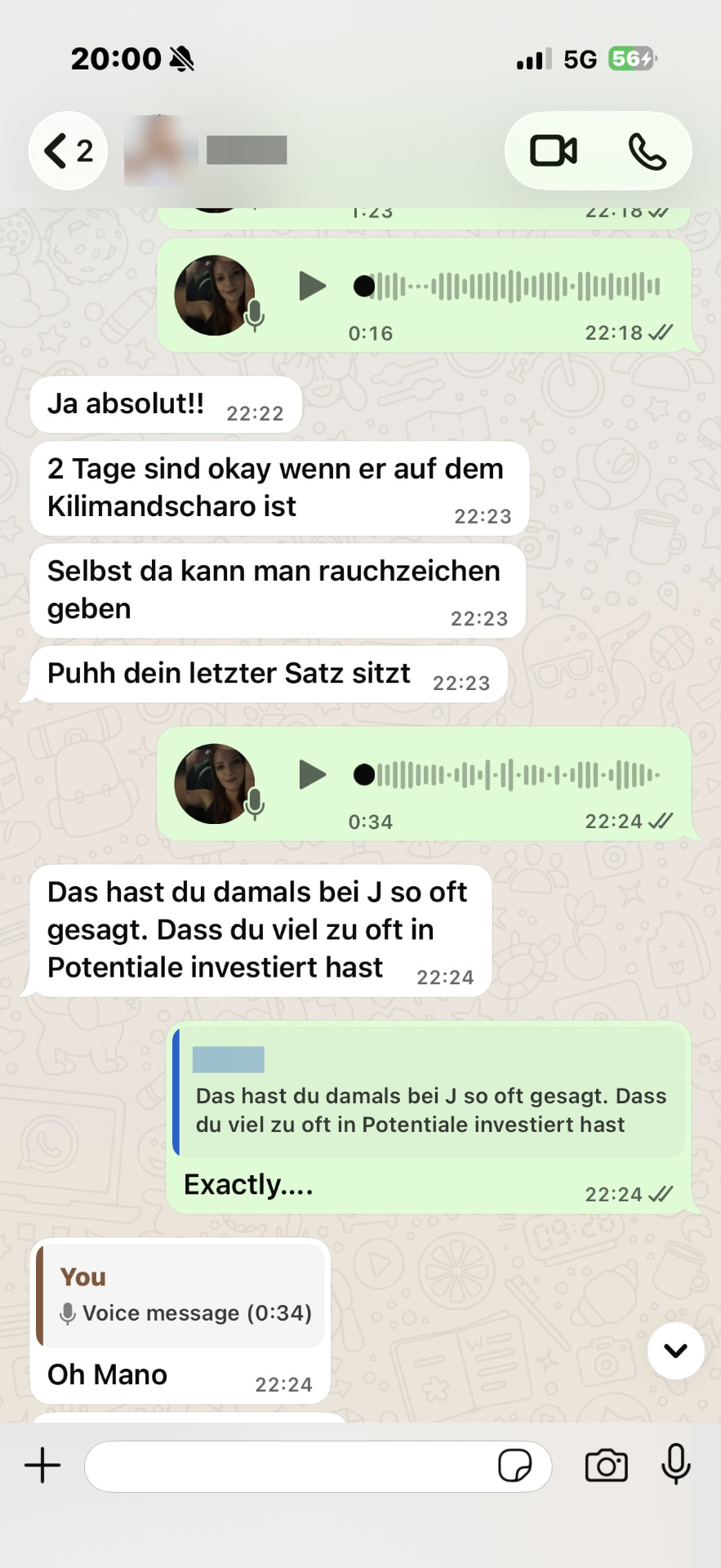 Chat über Investition in Potenziale