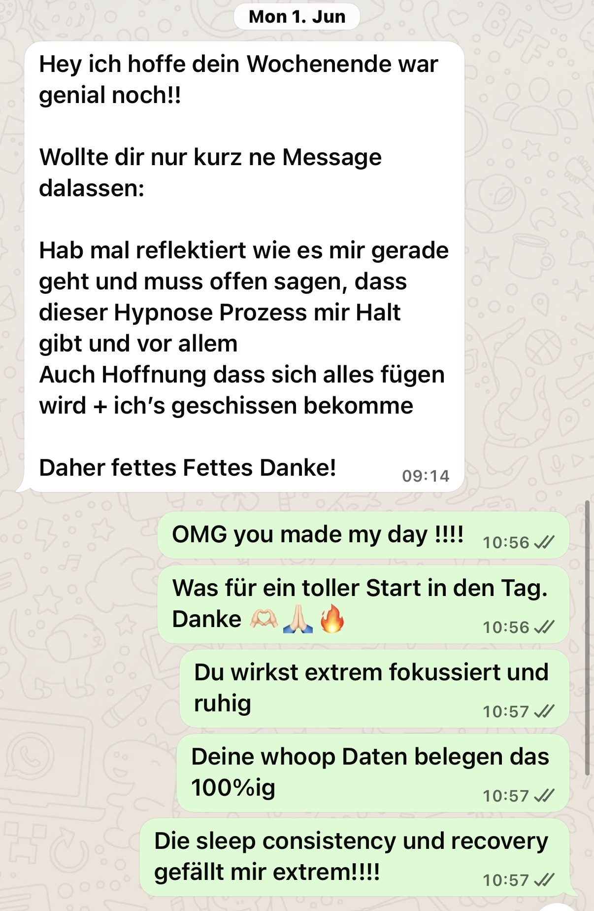 Klient über Halt und Hoffnung durch den Hypnose-Prozess